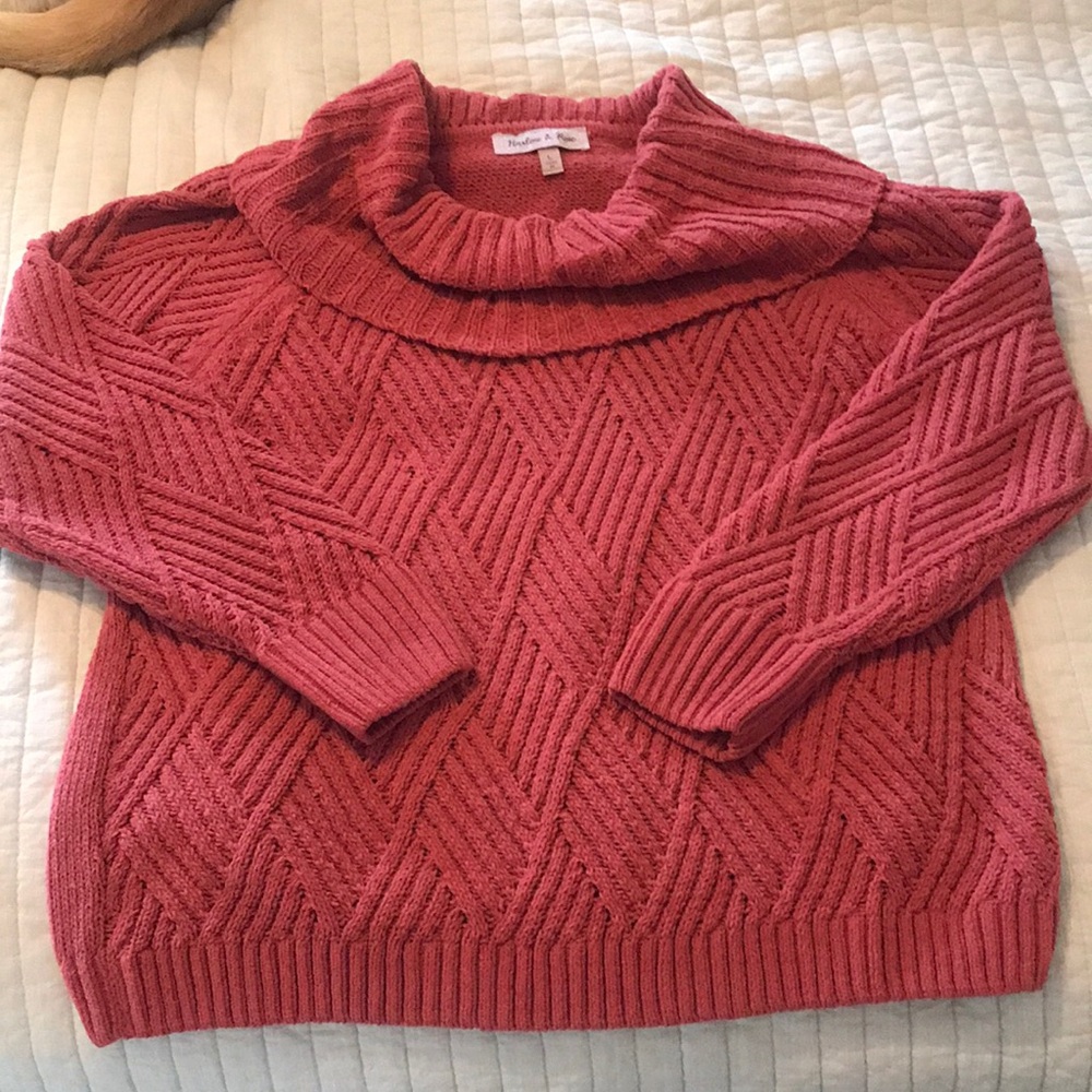 Pink cowl neck sweater